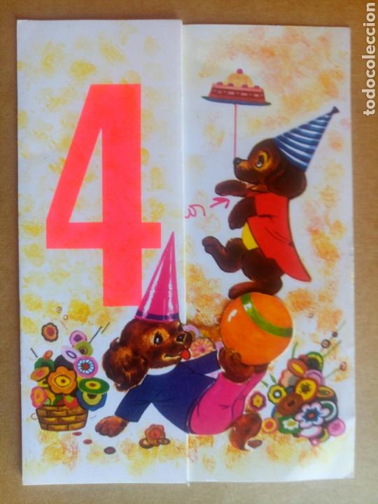 Cartoline: Tarjeta de felicitacion antigua 4 a&ntilde;os