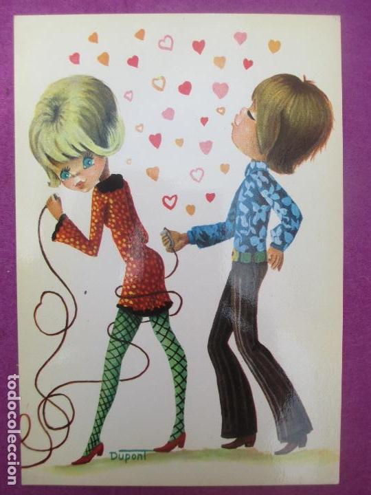 Cartoline: POSTAL, NI&Ntilde;A Y NI&Ntilde;O CANTANDO Y BAILANDO, ILUS. DUPONT, N&ordm;602, SAVIR