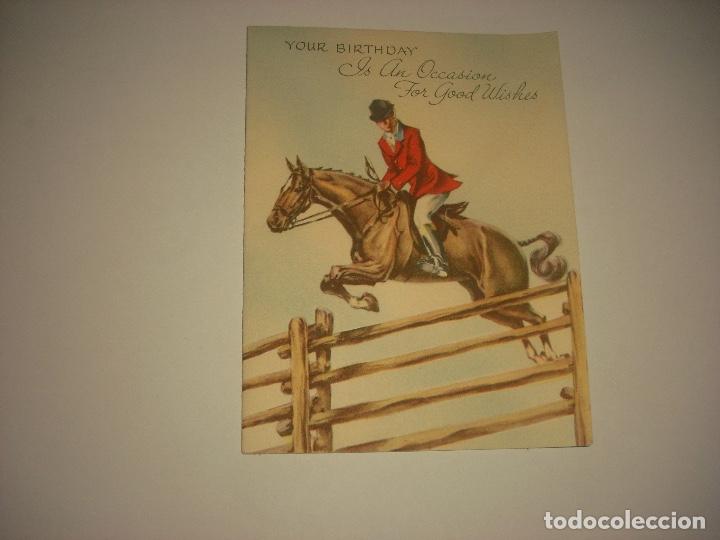 Postcards: PRECIOSA POSTAL DE FELICITACION DE CUMPLEA&Ntilde;OS DOBLE, EN INGLES . GIBSON CARD .