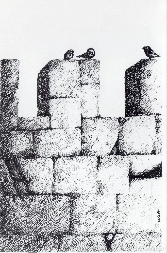 Postales: PAJARITOS POSADOS EN MURALLA . ILUSTRADOR  SERNA