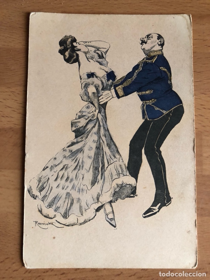 Antigua Postal Dibujo Pareja Bailando Comprar Postales Antiguas De Dibujos Y Caricaturas En 