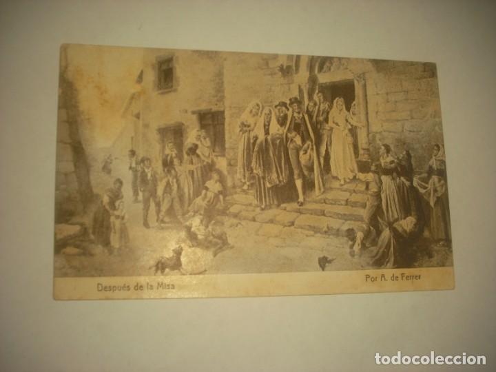 Postkarten: DESPUES DE LA MISA, POR A. DE FERRER. CHOCOLATE AMATLLER.