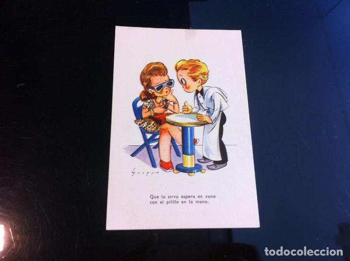 Postcards: POSTAL CARICATURA - DIBUJO. (QUE LA SIRVA...) Ed. COL&Oacute;N. POLITIPIA BENISI.