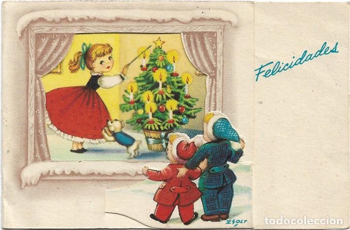 Postales: EDICIONES PAJARITA SERIE 938/7 / ILUSTRA ZSLOT / FELICIDADES / DIPTICA 10.5 X 7