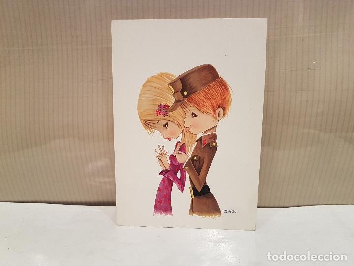 Cartoline: antigua postal militar pareja 8024 31 A escrita
