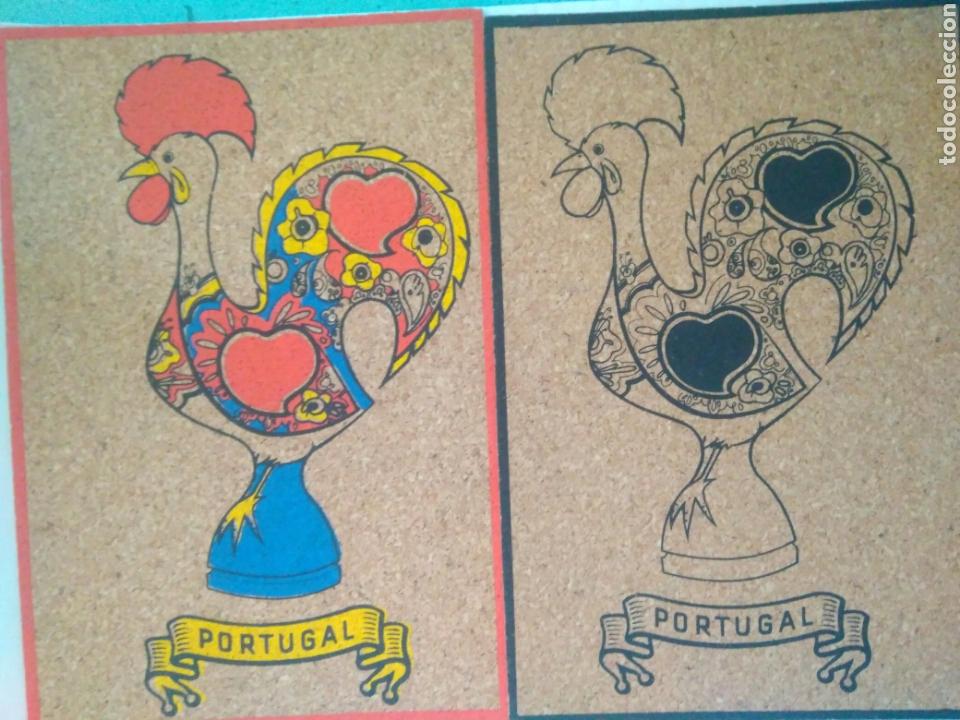 Postales: ANTIGUA CURIOSA POSTAL ENCORCHADAS GALLO PORTUGAL COLOR Y NEGRA.ca1