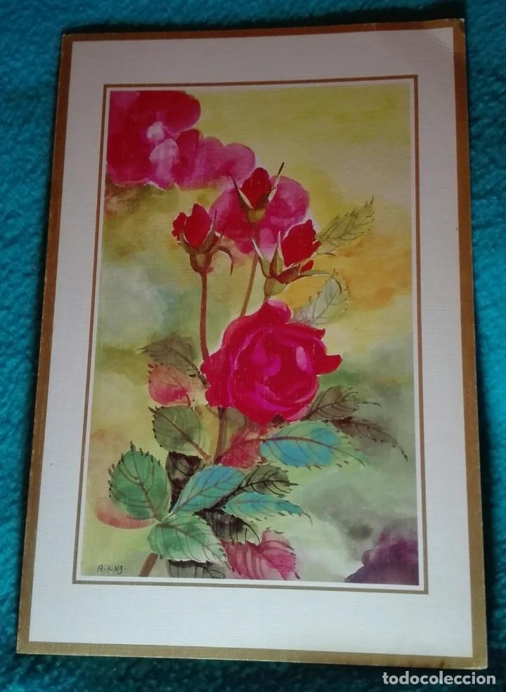 Postcards: -72631 POSTAL PINTURA ROSAS, PINTADO CON EL PIE, SIN CIRCULAR