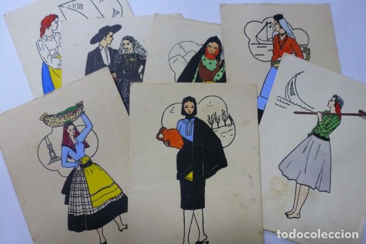 Postcards: 7 Postales estilo librillo trajes regionales portugueses