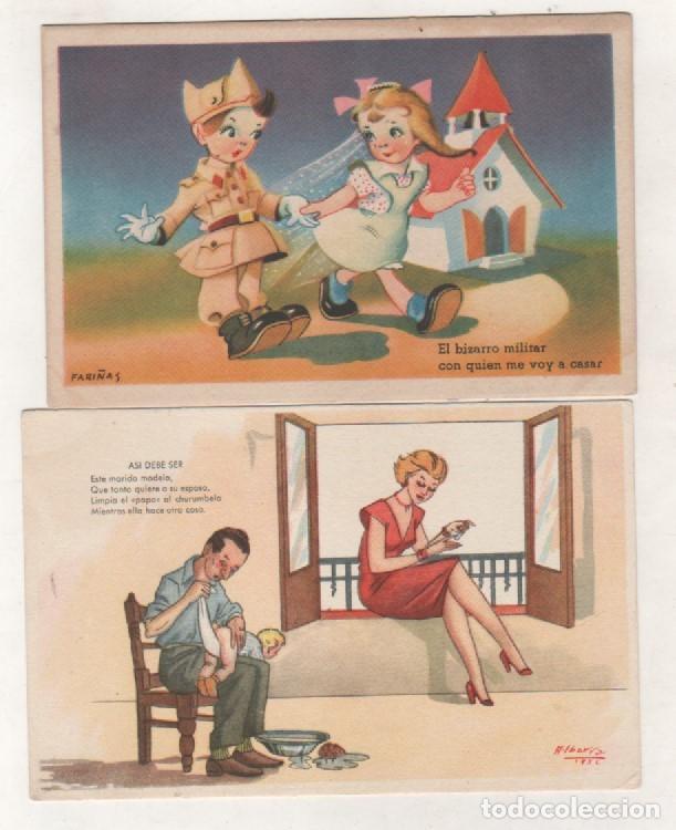 Cartes Postales: Lote de 2 postales ilustradas, Ilustrador Fari&ntilde;as, A Ibarra 1952