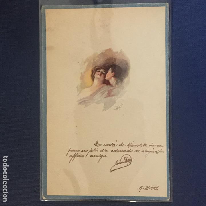 Postales: POSTAL ART DECO DE PAREJA. A&Ntilde;O 1921.