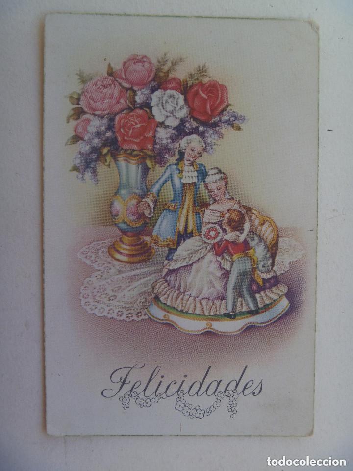 Postais: BONITA POSTAL DE FELICITACION CON DIBUJO DE FIGURA DE PORCELANA , A&Ntilde;OS 40