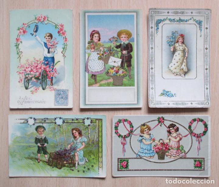 Postales: Lote de 5 tarjetas postales anitguas Ni&ntilde;os y Flores (principios siglo XX)