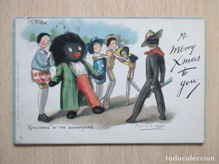 Postales: Tarjeta postal antigua infantil : &ldquo;Golliwogg&rdquo; & the Highwayman
