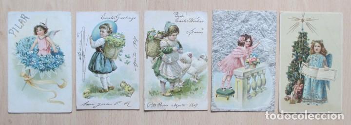 Postales: Lote de 5 tarjetas postales infantiles antiguas en relieve