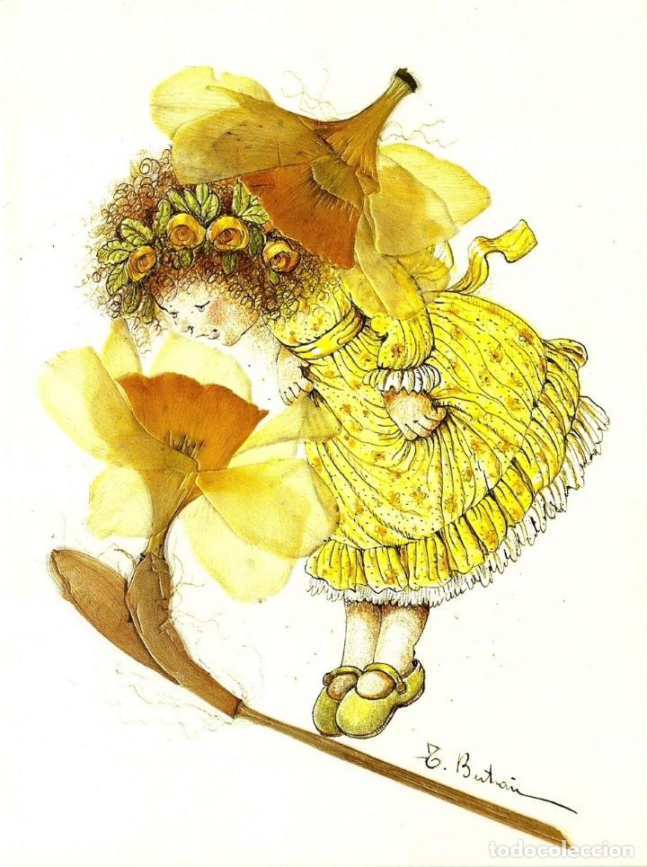 Postais: 0810K - TERESA BERTR&Aacute;N - LA DUENDECILLA DE LAS FLORES -PRECIOSA POSTAL EN RELIEVE- DIPTICA  20X15 CM