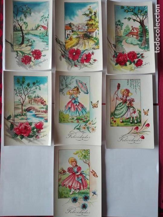 Postkarten: LOTE 7 POSTALES ILUSTRADAS DE FELICITACION DIBUJOS ELSI GUMIER.F.M. 3 UDS 101, 4 UDS 102