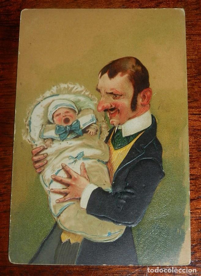 Postales: ANTIGUA POSTAL ILUSTRADA CON CARICATURA EN RELIEVE, SERIE 5677, ED. PBF, PRINTED IN GERMANY, NO CIRC