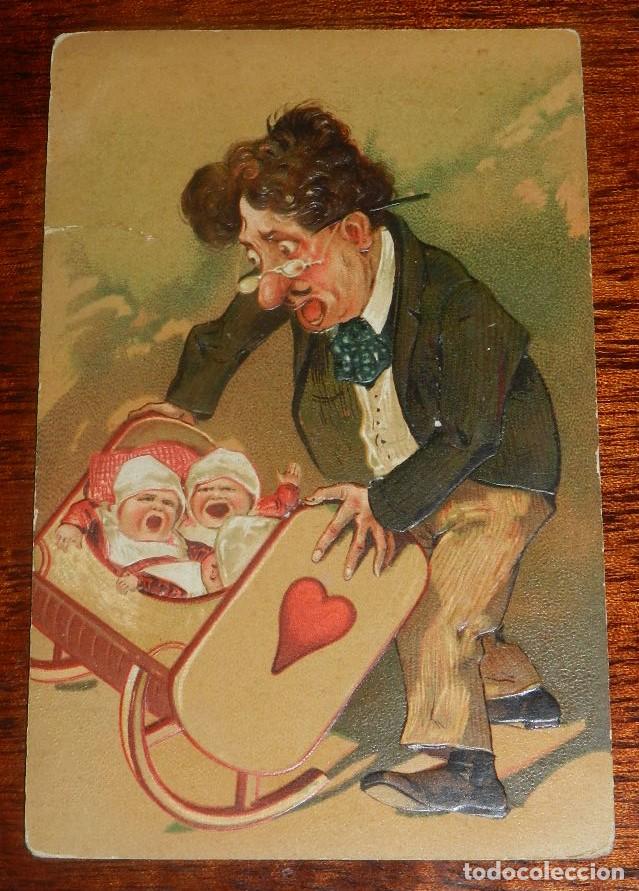 Postkarten: ANTIGUA POSTAL ILUSTRADA CON CARICATURA EN RELIEVE, SERIE 5677, ED. PBF, PRINTED IN GERMANY, NO CIRC