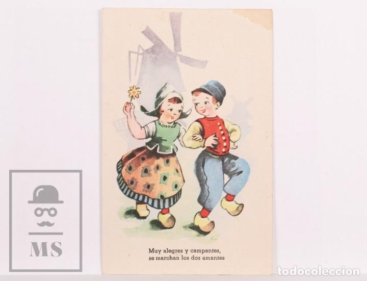 Cartes Postales: Postal Infantil Ilustrada - CMB, Serie N&ordm; 36. Muy Alegres y Campantes, se Marchan...-Circulada, 1949