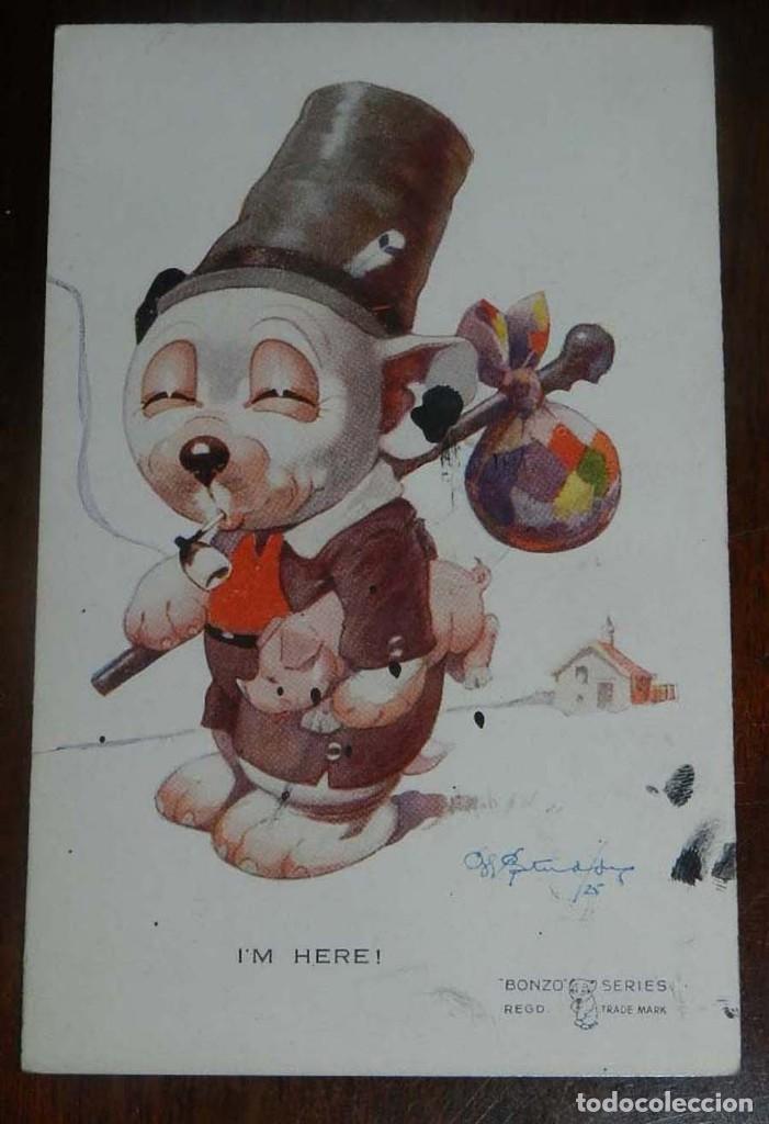 Postais: POSTAL DEL PERRO BONZO, ILUSTRACION GEORGE STUDDY, ED. VALENTINE&acute;S  N. 1073, NO CIRCULADA.