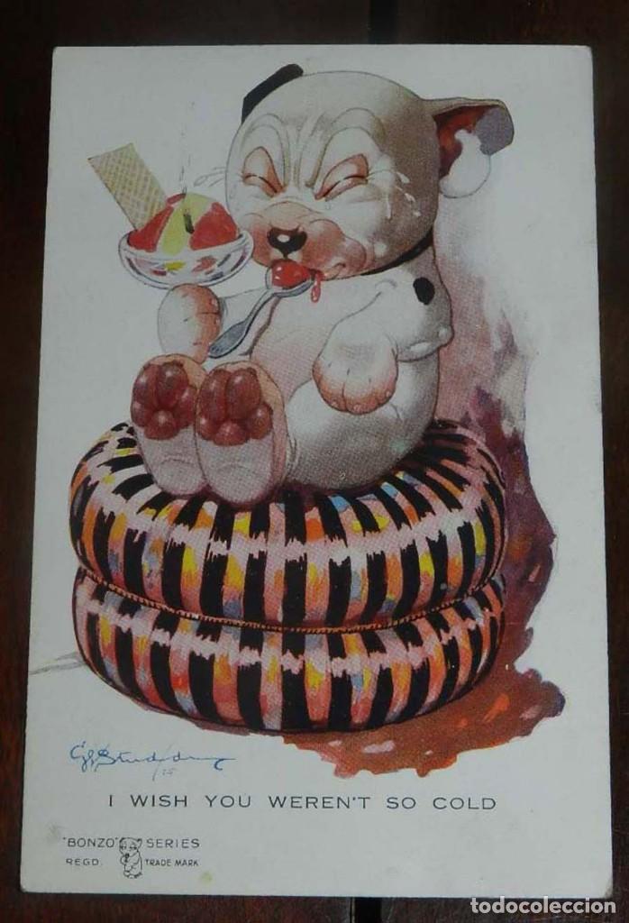 Postais: POSTAL DEL PERRO BONZO, ILUSTRACION GEORGE STUDDY, ED. VALENTINE&acute;S  N. 1074, NO CIRCULADA.