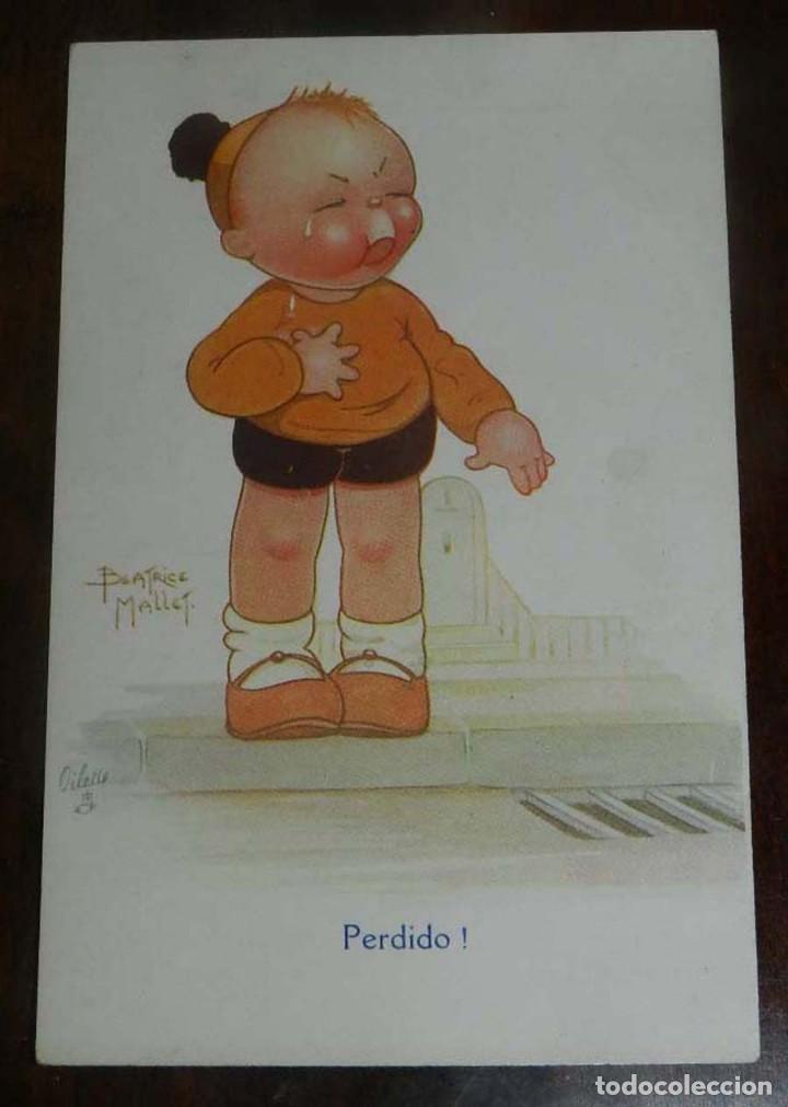 Cartoline: POSTAL ILUSTRADA DE NI&Ntilde;O LLORANDO, ILUSTRADA POR BEATRICE MALLET. OILETTE. NO CIRCULADA.