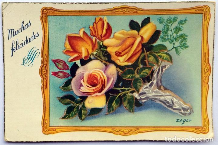 Postcards: POSTAL ILUSTRACI&Oacute;N FLORES - SERIE 109 E - ESTAMPERIA RAM - ESCRITA