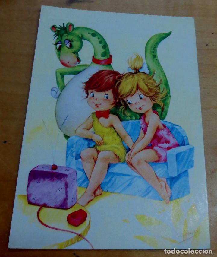 Cartoline: POSTAL INFANTIL ILUSTRADA POR ALONSO DINO 3 SIN ESCRIBIR 15X10 CM.