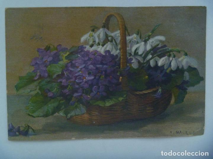 Postais: POSTAL CON DIBUJO DE CESTA CON FLORES . PRINCIPIOS SIGLO