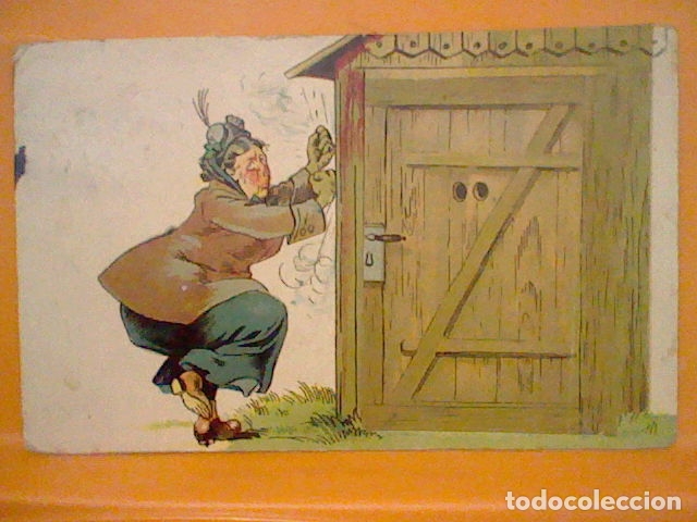 Postcards: LETRINA PUERTA POP UP SE&Ntilde;ORA LEYENDO GERMANY USADA LEER