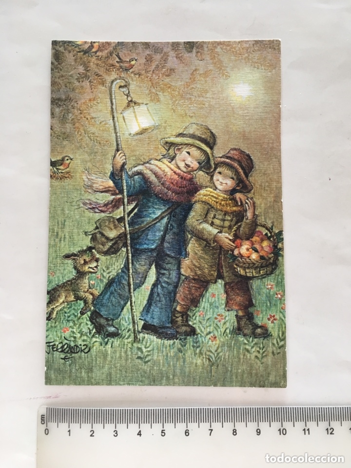 Postcards: FELICITACI&Oacute;N NAVIDAD. DIPTICO PARTE SUPERIOR. ILUSTRACI&Oacute;N FERRANDIZ. H. 1965?.