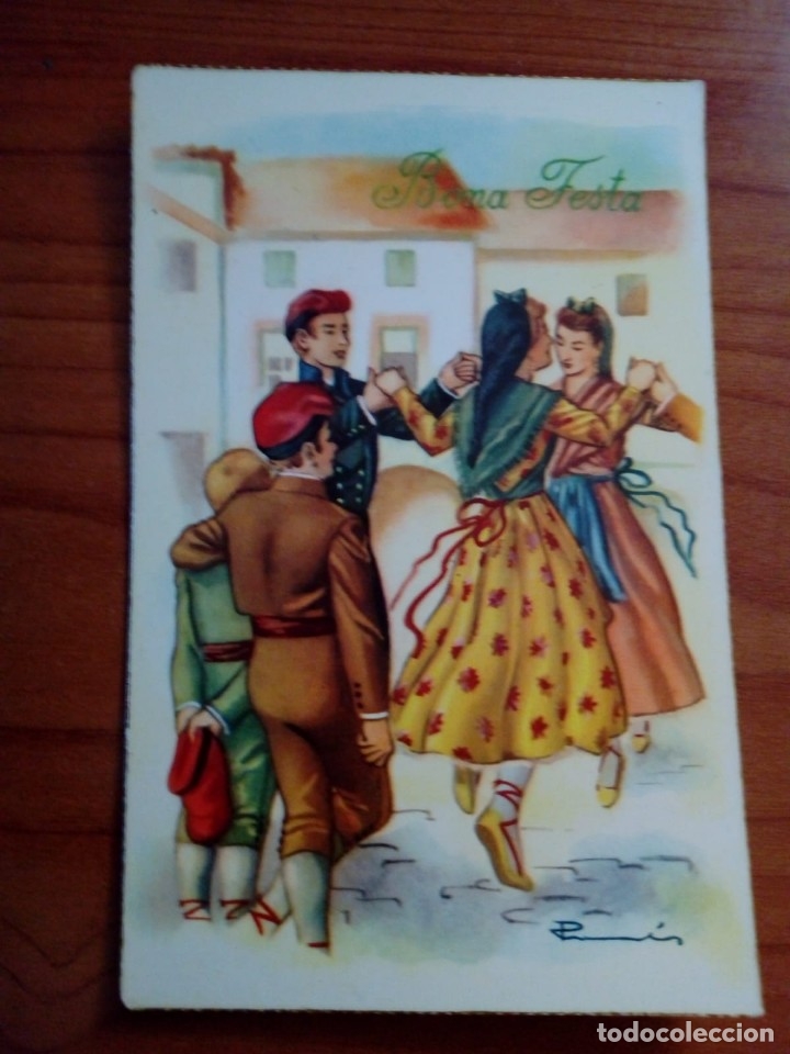 Cartoline: ANTIGUA POSTAL BONA FESTA CREACIONES EDIART 1957