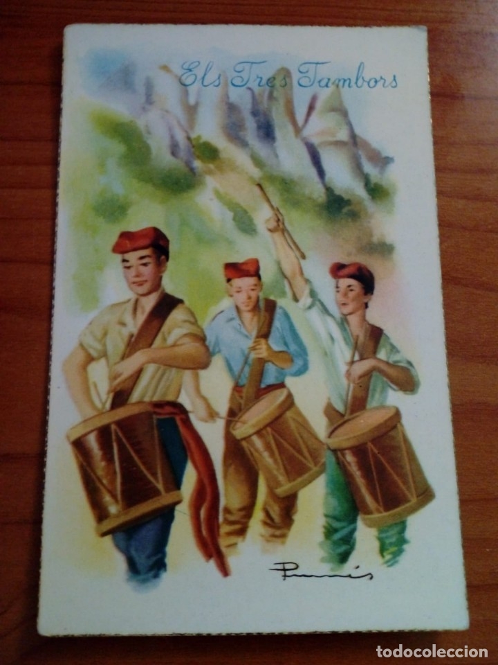 Cartoline: ANTIGUA POSTAL ELS TRES TAMBORS CREACIONES EDIART 1957