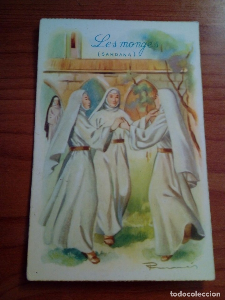 Cartoline: ANTIGUA POSTAL LES MONGES CREACIONES EDIART 1957
