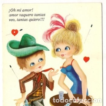 Cartoline: -58036 POSTAL DIBUJO NI&Ntilde;OS ENAMORADOS, ILUSTRACION CASTA&Ntilde;ER, EDICIONES CERBER 3027/3