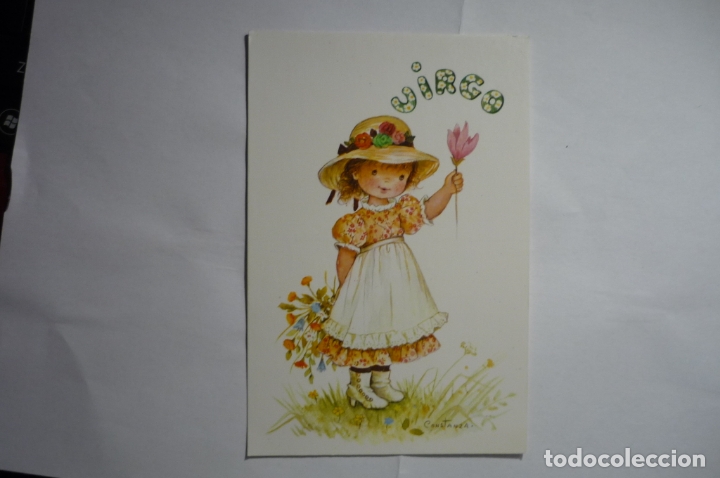 Postcards: POSTAL NI&Ntilde;A EN CAMPO - VIRGO DIBUJO CONSTANZA  -CIRCULADA