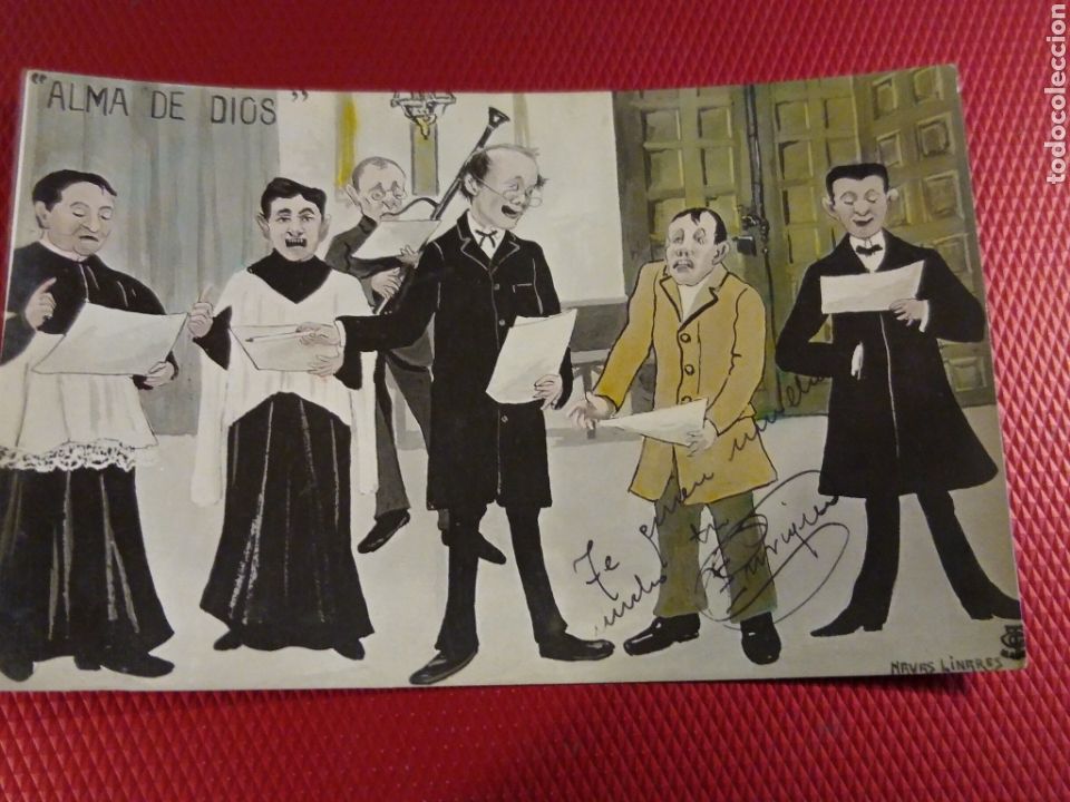 Postcards: Postal ilustrada por Navas Linares. Alma de Dios. Escrita sin curcular