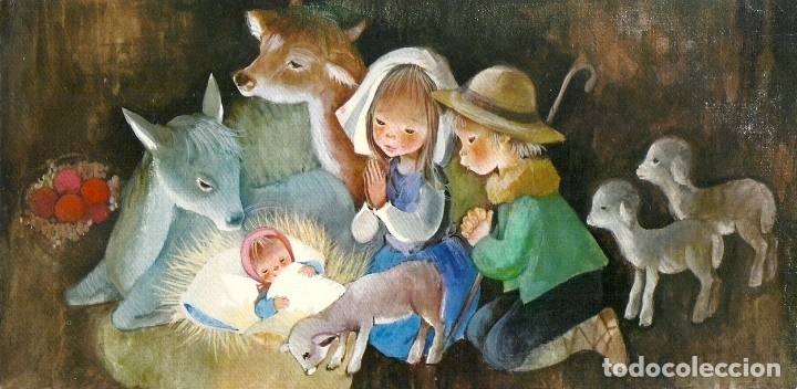 Postkarten: 2090S - ROSER PUIG -BELEN- EDICIONES SABADELL SERIE SANTANIT 02.05.020.1- DIPTICA 22,8X11,3 CM -1972