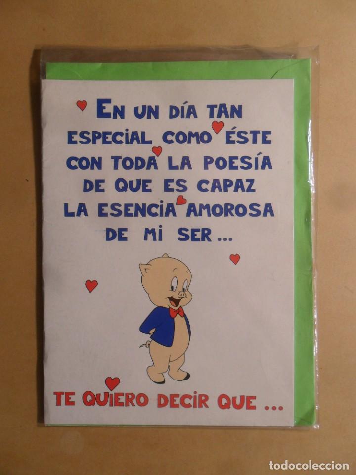 Cartoline: TARJETA DE FELICITACION - EN UN DIA TAN ESPECIAL&hellip; TE QUIERO DECIR QUE&hellip; - NUEVA SIN USAR