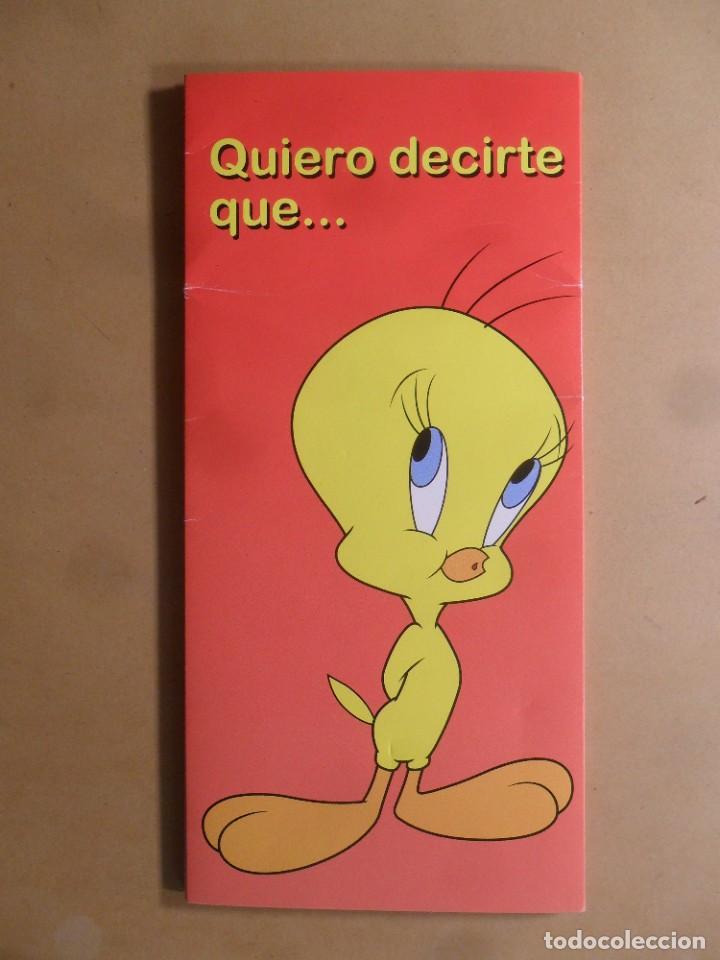 Postais: TARJETA DE FELICITACION, ACORDEON DESPLEGABLE, PIOLIN - QUIERO DECIRTE QUE&hellip; - NUEVA ** VER FOTOS