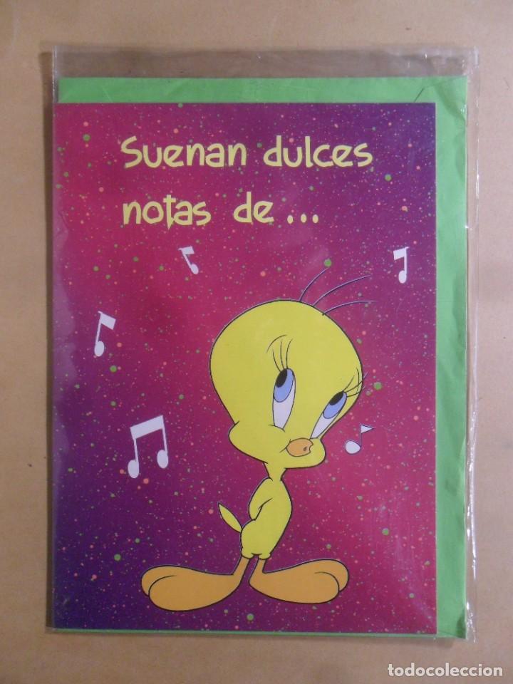 Cartoline: POPY CARDS - SUENAN DULCES NOTAS DE - LOONEY TUNES - NUEVA SIN USAR