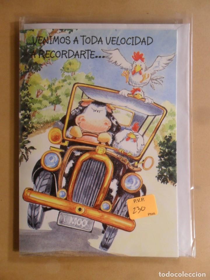 Postais: TARJETA DE FELICITACION - VENIMOS A TODA VELOCIDAD A RECORDARTE&hellip; - NUEVA SIN USAR