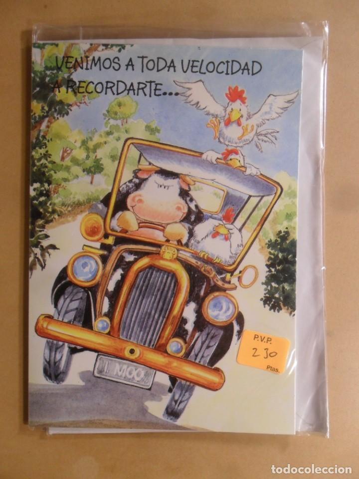 Postais: TARJETA DE FELICITACION - VENIMOS A TODA VELOCIDAD A RECORDARTE&hellip; - NUEVA SIN USAR