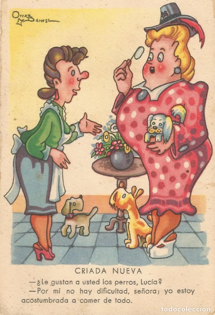 Postais: ANTIGUA TARJETA POSTAL - NOCTURNO - ILUSTRA. OSCAR DANIEL - JBR. SERIE 27 CRIADA NUEVA. 1947
