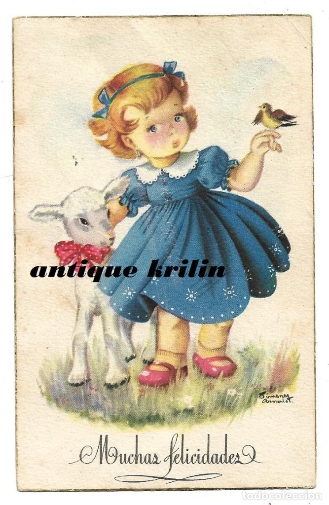 Postais: POSTAL EDITORIAL ARTIGAS / LAIETANA SERIE 5049 .- ILUSTRA JIMENEZ ARNALOT .- MUCHAS FELICIDADES