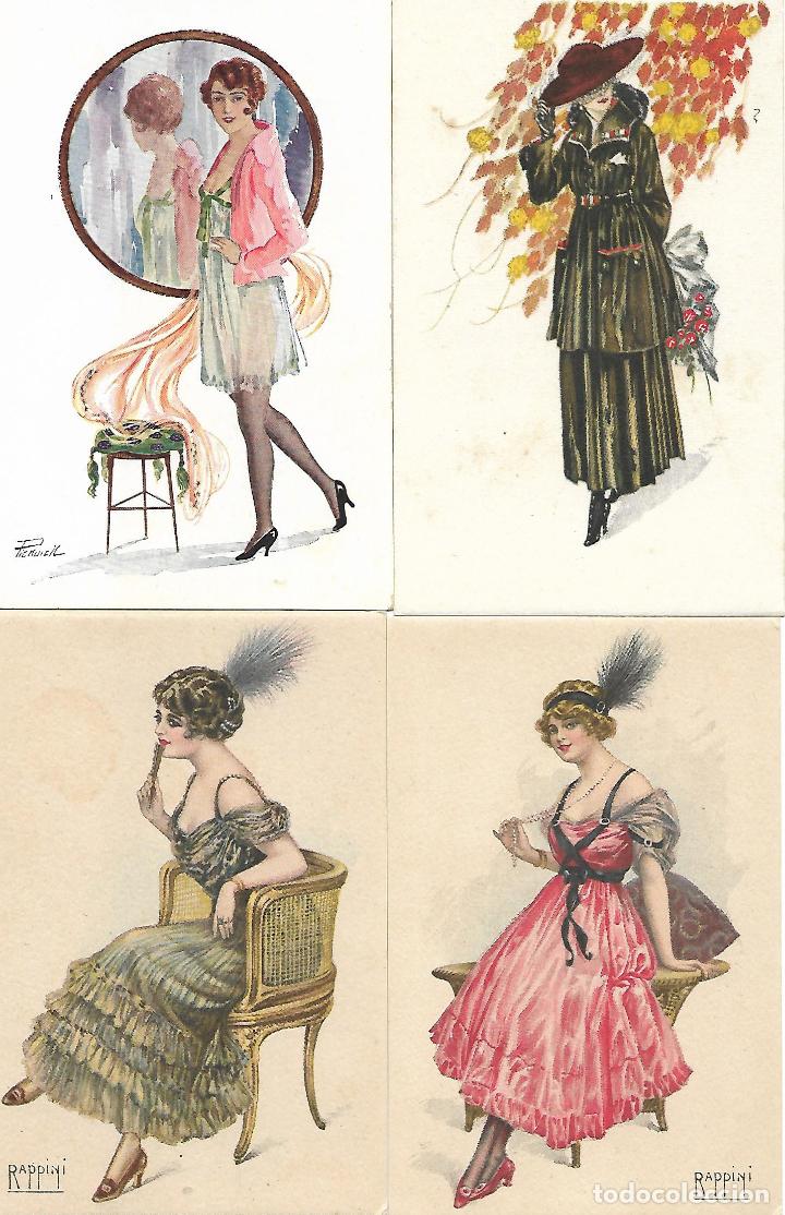 Cartes Postales: CUATRO REPRODUCCIONES DE POSTALES CON DISE&Ntilde;O MODERNISTA