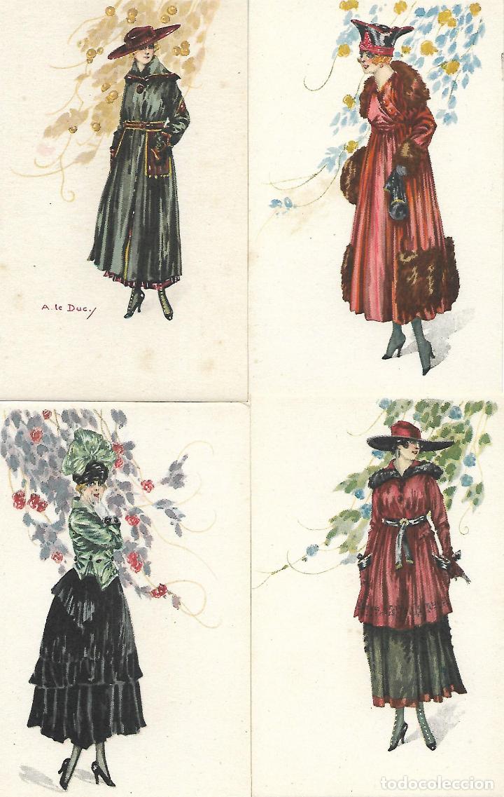 Cartes Postales: CUATRO REPRODUCCIONES DE POSTALES CON DISE&Ntilde;O MODERNISTA