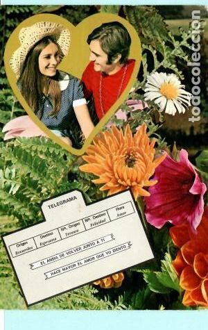 Cartes Postales: POSTAL DE PAREJA ENAMORADOS DIBUJO DE SIN N&ordm; 7219/31 B ESCRITA EL A&Ntilde;O 1972