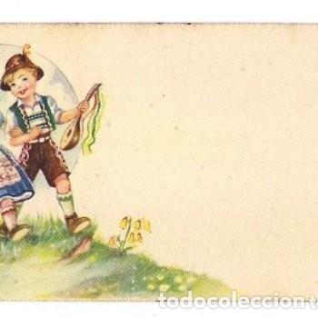 Postais: -68549 POSTAL DIBUJO NI&Ntilde;A Y NI&Ntilde;O TIROLESES, MUCHAS FELICIDADES, ESCRITA A&Ntilde;O 1969