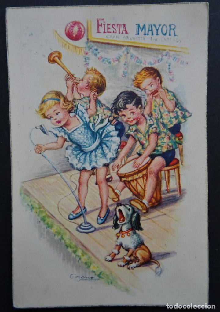 Postais: postal circulada del a&ntilde;o 1958. Festa Major